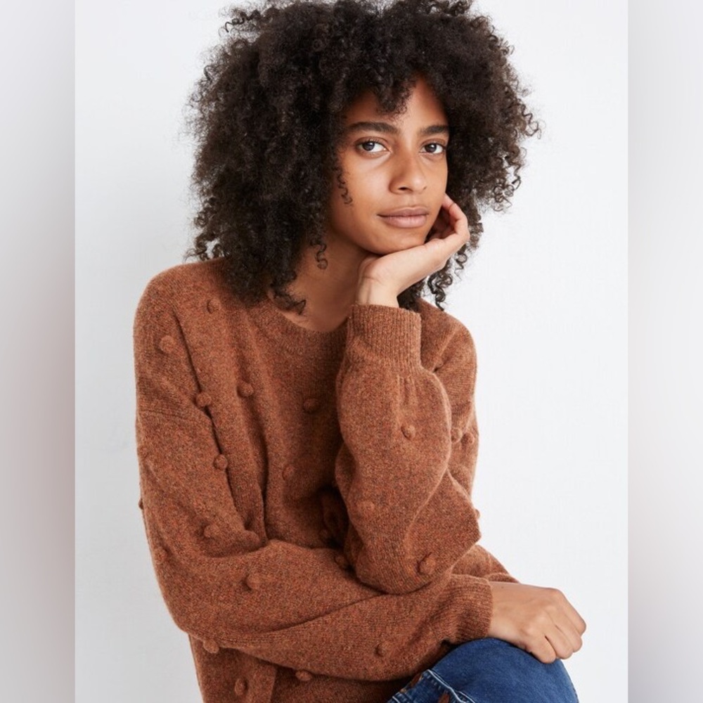 Madewell Brockton Bobble Sweater in Coziest Yarn | Heather Cider